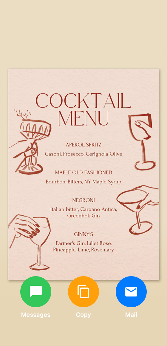 VsnClppr scanning cocktail menu